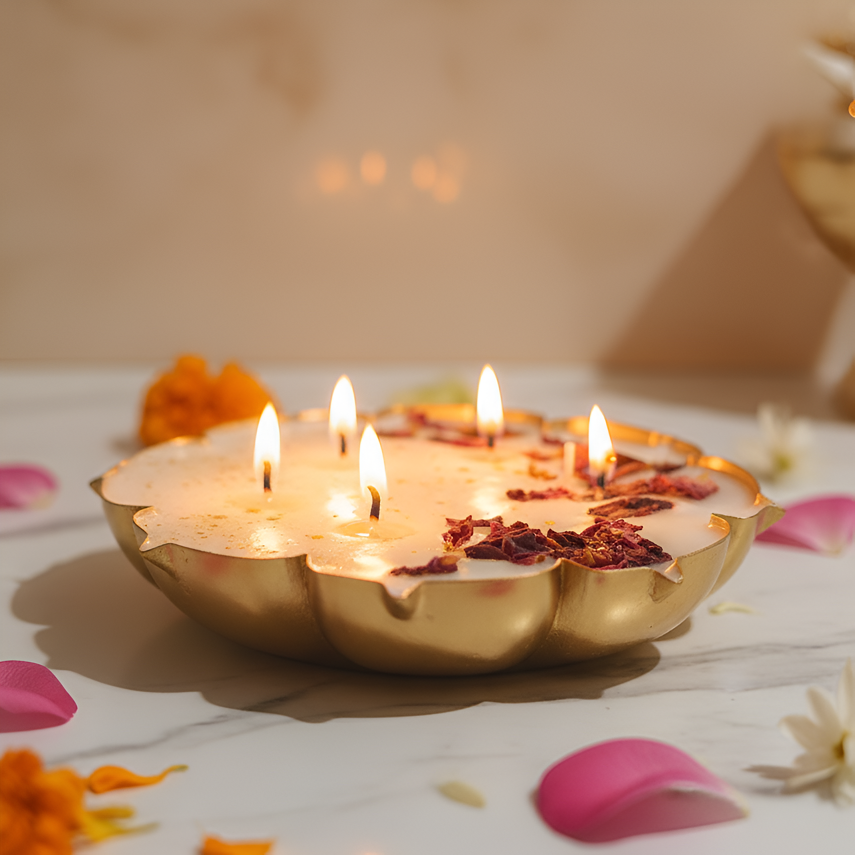 Urli Candle –  Metal Urli, Wax Type -Soy Wax | Scented